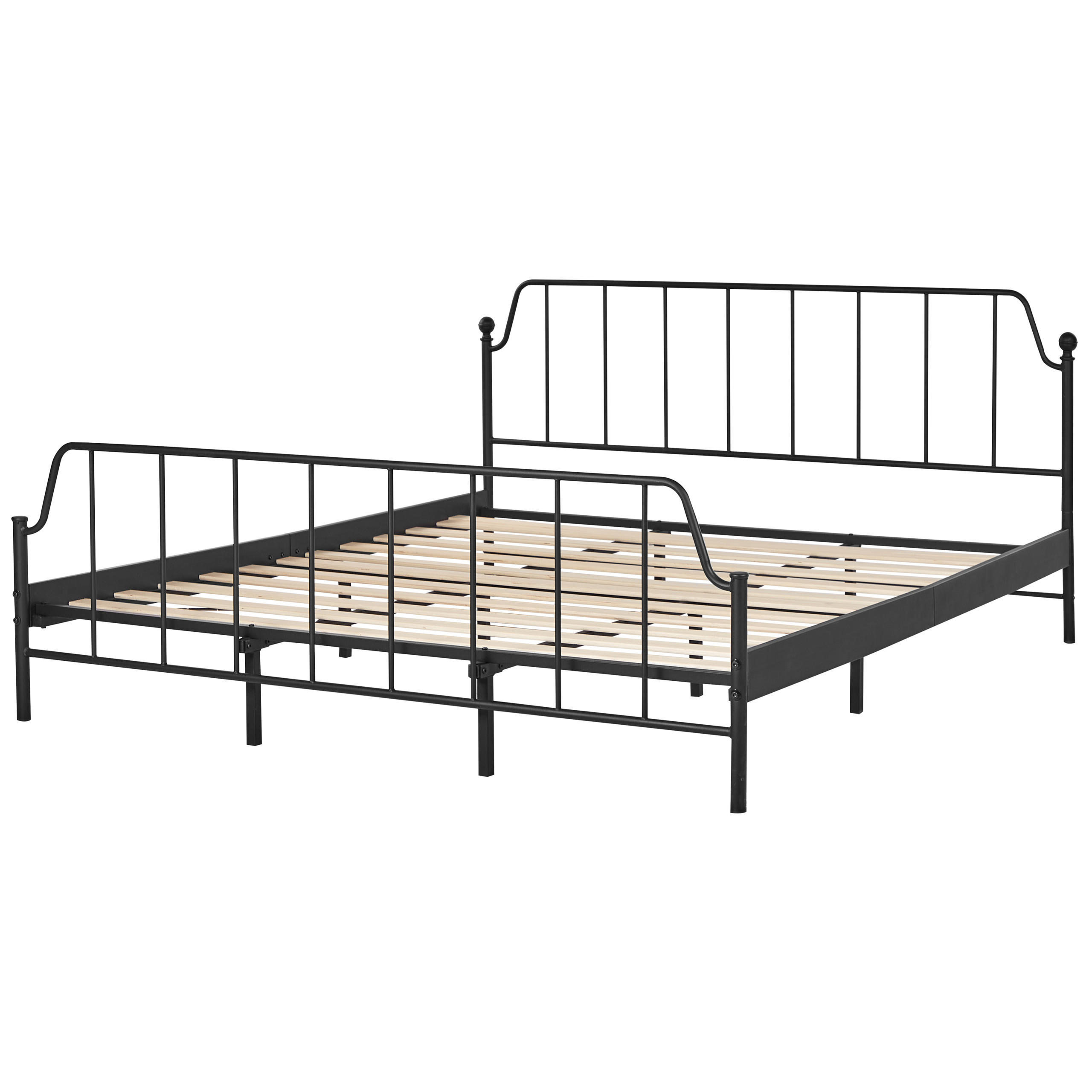 BETT mit Lattenrost 180x200 cm Schwarz Mauressac - Schwarz, Metall (180/200cm) - Beliani