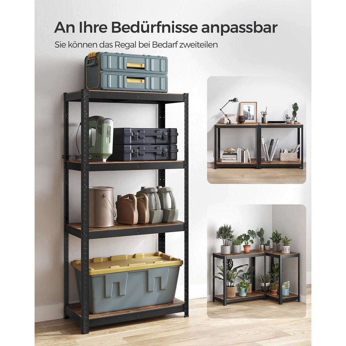 SCHWERLASTREGALE OUAGADOUGOU - Braun, Holzwerkstoff (80/160/40cm) - Hansiro