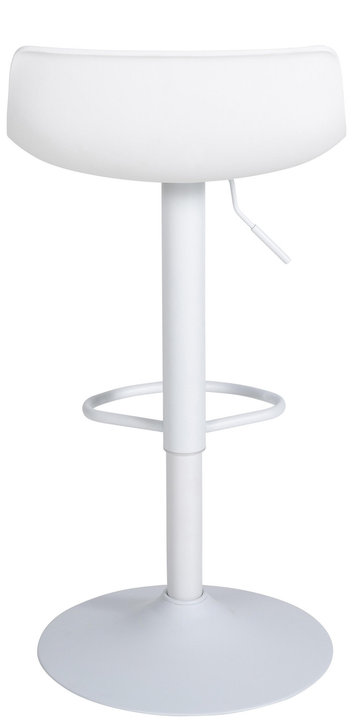 BARHOCKER höhenverstellbar Weiß JUTO Kunstleder 685-94x43x44 cm - Weiß, Leder/Metall (43/68.5/44cm) - DELUKE
