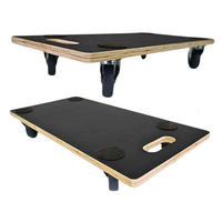TRANSPORTROLLER 2er-Set Hercules mit 4 Rollen 11,5x30x60cm Traglast 200kg Siebdruck Holzplatte Schwarz - Schwarz, Holzwerkstoff (60/30/11.5cm) - PROREGAL