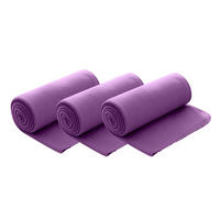 FLEECEDECKE 3er Set lila 130/160 cm Kettelrand Anti-Pilling - Lila, Textil (130/160cm) - wometo
