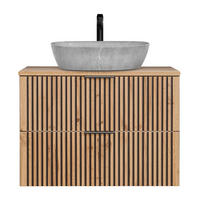 WASCHBECKENSCHRANK Xanten-56 - Braun, Holzwerkstoff (81/73/47cm) - Lomado