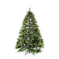 WEIHNACHTSBAUM Santa Lila Grün 210/130/210 cm Kunstoff - Grün, Kunststoff (210cm) - Mondex