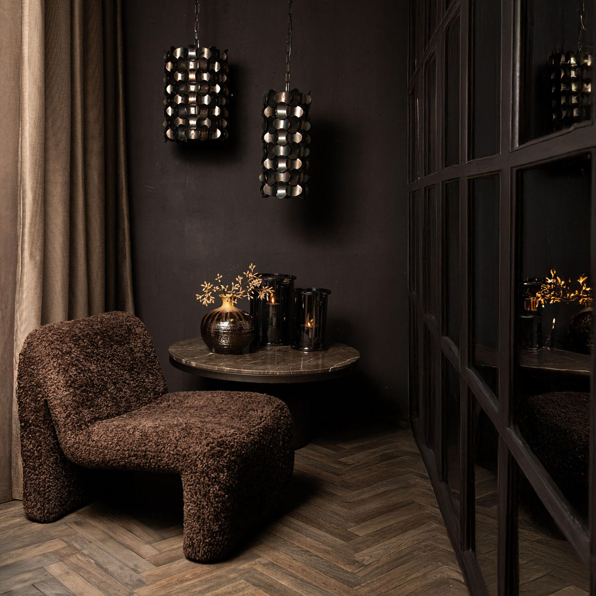 HÄNGELAMPE Jaye Schwarz 32/32/148cm - Schwarz, Metall (32/32/148cm) - PTMD Collection