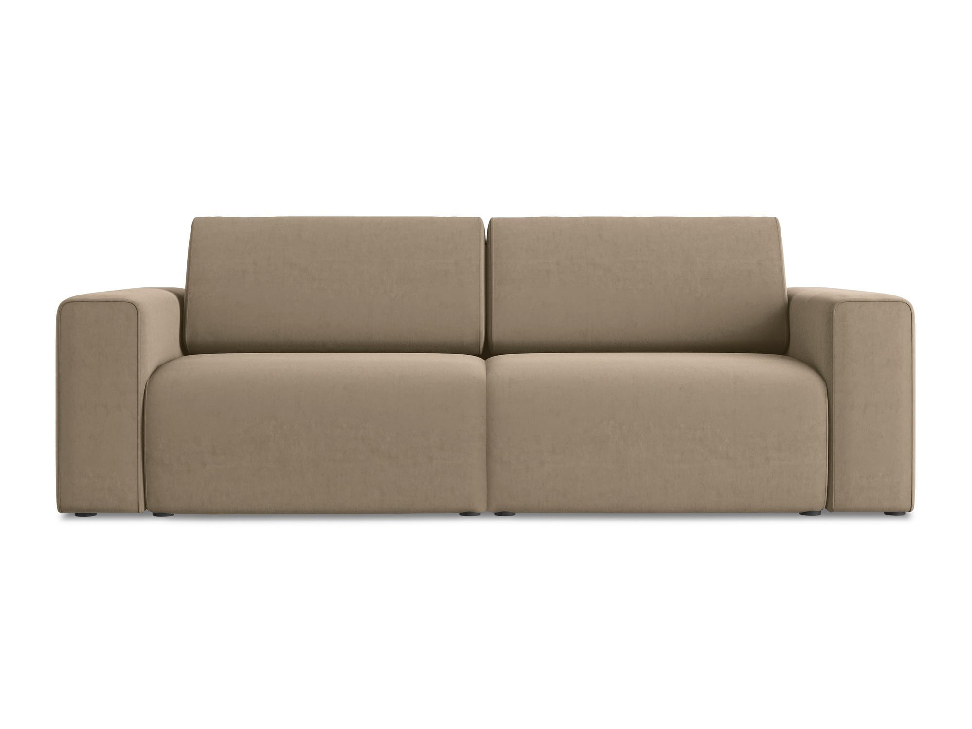 3-SITZER SOFA Samt Stoff Beige - Beige/Schwarz, Kunststoff/Textil (224/80/103cm) - Makamii