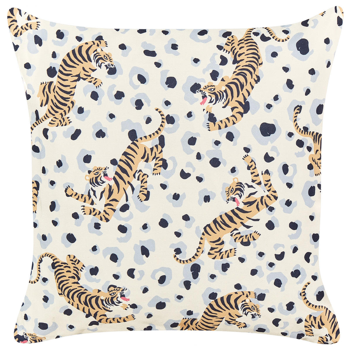 GARTENKISSEN 2er-Set Tigermotiv mehrfarbig 45/45 cm Arenzano - Multicolor, Textil (45/45cm) - Beliani