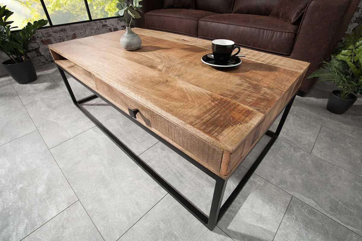 COUCHTISCH IRON CRAFT Mango rechteckig Natur 100cm - Braun, Holz/Metall (60/100/40cm) - riess-ambiente