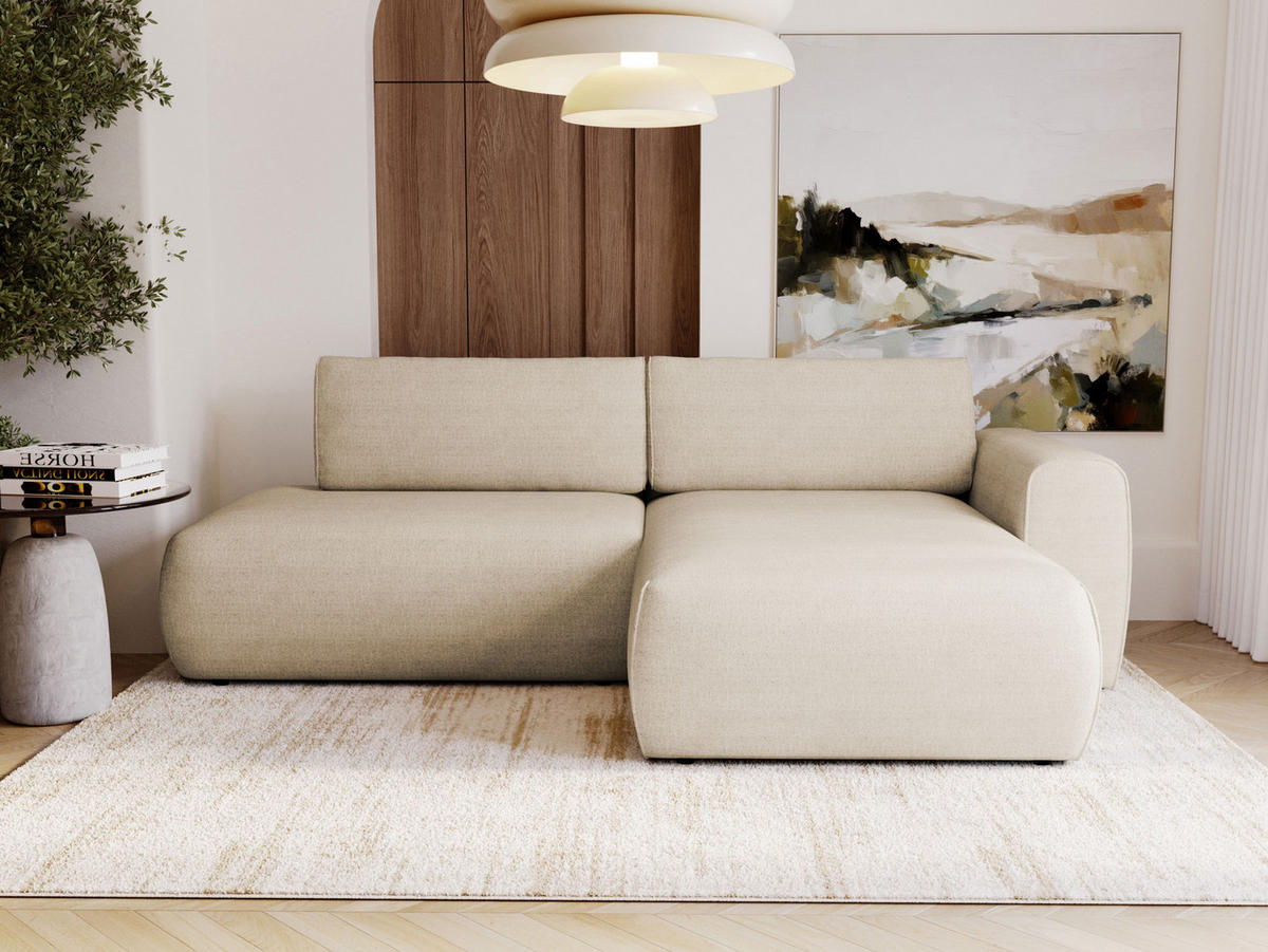 ECKSOFA Mila - Creme/Schwarz, Holzwerkstoff/Kunststoff (164/264cm) - MIRJAN24