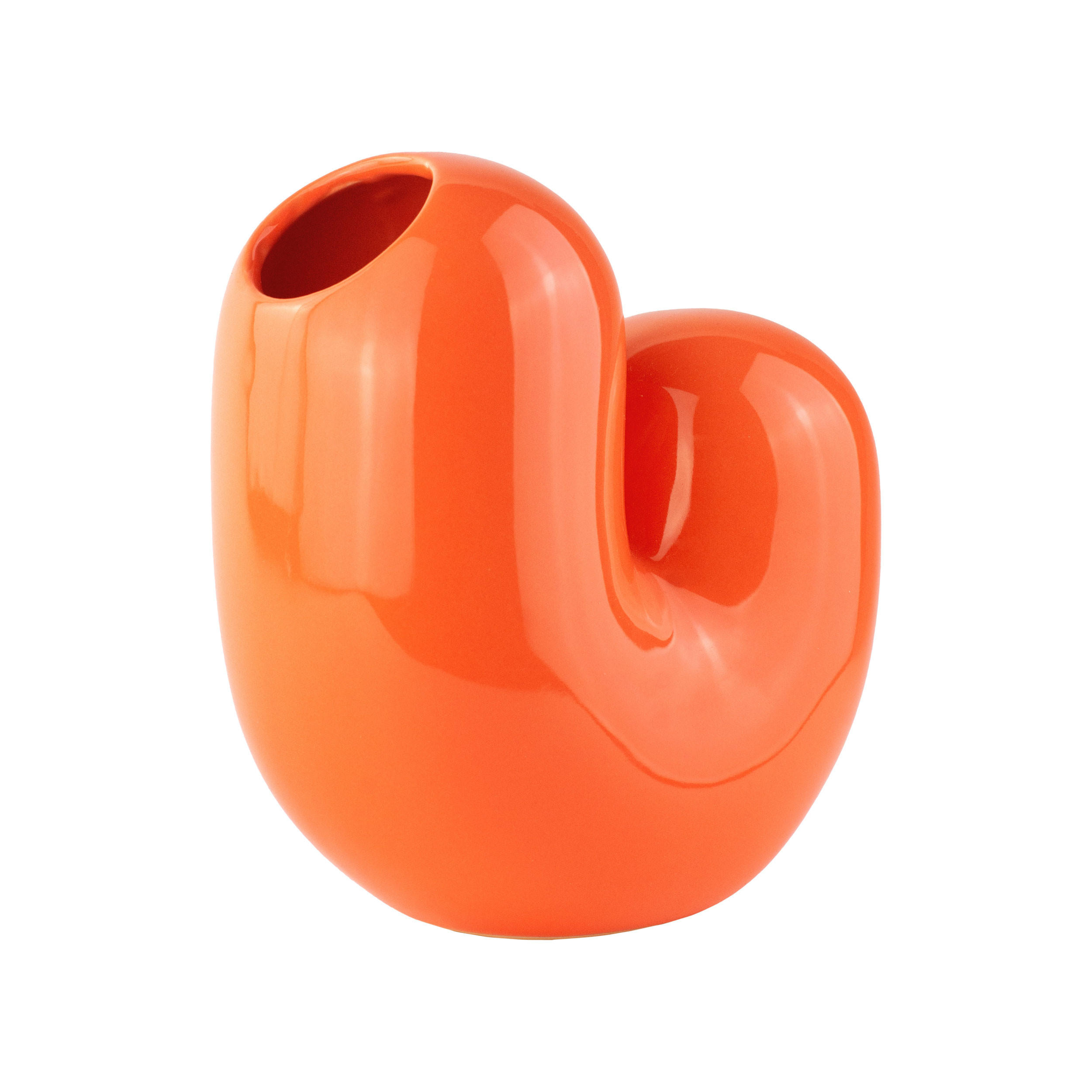 BLUMENVASE Arts of Parts Sulcus, Steingut, Orange, 18 x9.5 x 18 cm - Orange, Keramik (18cm) - Donkey Products