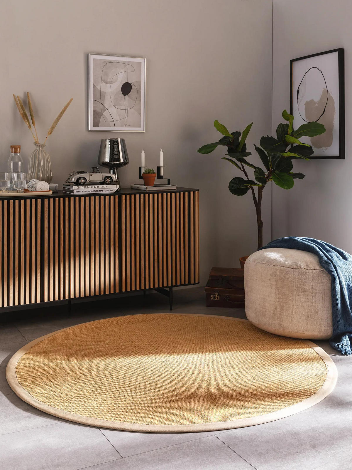 SISALTEPPICH Sana Beige ø 200 cm rund - Beige, Textil (200/200cm) - benuta Nest