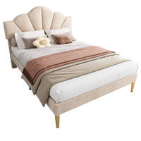 SAMT-POLSTERBETT 140/190 cm in Beige mit höhenverstellbarem Kopfteil - Beige, Textil (140/190cm) - BEAOK
