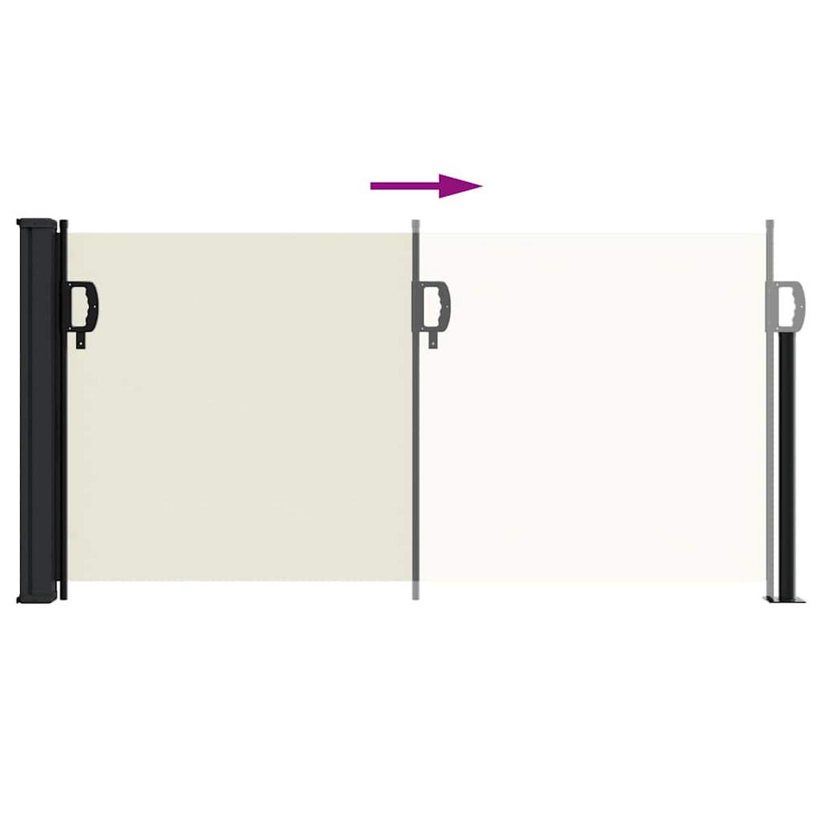 SEITENMARKISE Ausziehbar Creme 100/500 Cm - Creme, Textil (100/500cm) - vidaXL