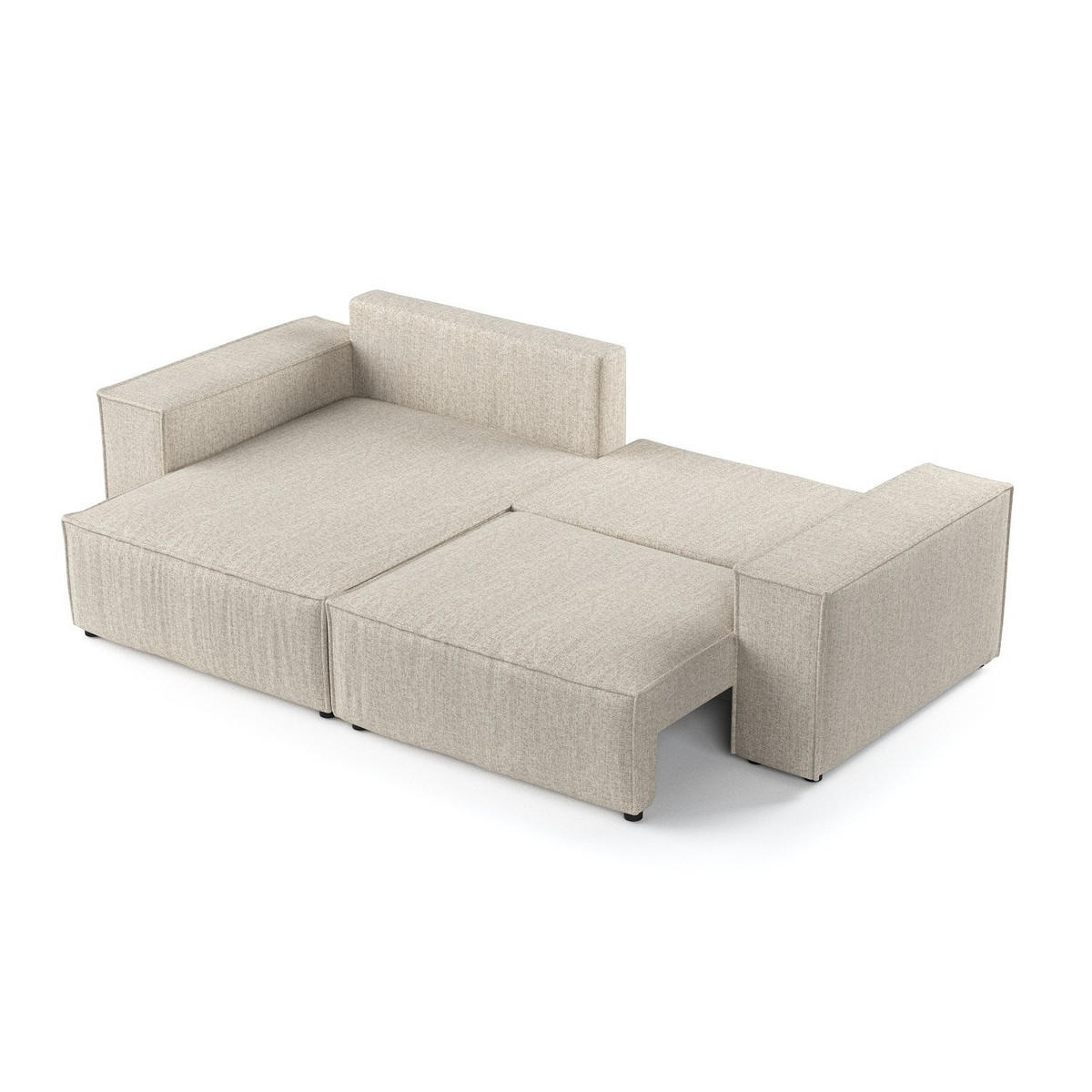 ROHOVÁ SEDAČKA CAVO, textil, Béžová - černá/béžová, dřevo/kompozitní dřevo (255/148cm) - AltaBeds