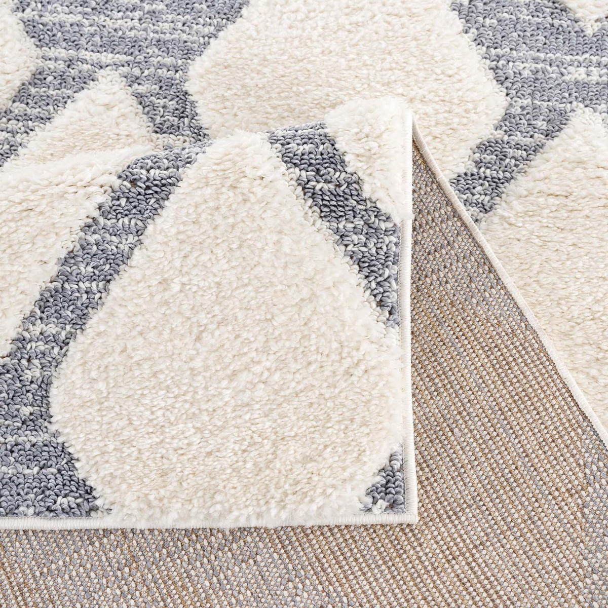 HOCHFLOR-TEPPICH Focus 4497 Grau 200x290 cm - Creme/Grau, Textil (200/290cm) - carpet city