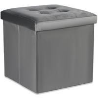 SITZBOX Ravello L mit Knöpfen Samt Grau - Grau, Textil (38/38/38cm) - Komodee