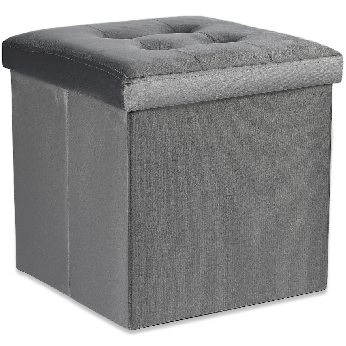 SITZBOX Ravello L mit Knöpfen Samt Grau - Grau, Textil (38/38/38cm) - Komodee