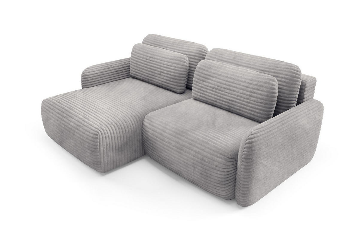 ECKSOFA Simone Mit Schlaffunktion - Grau, Holzwerkstoff/Textil (240/165cm) - Fun Möbel