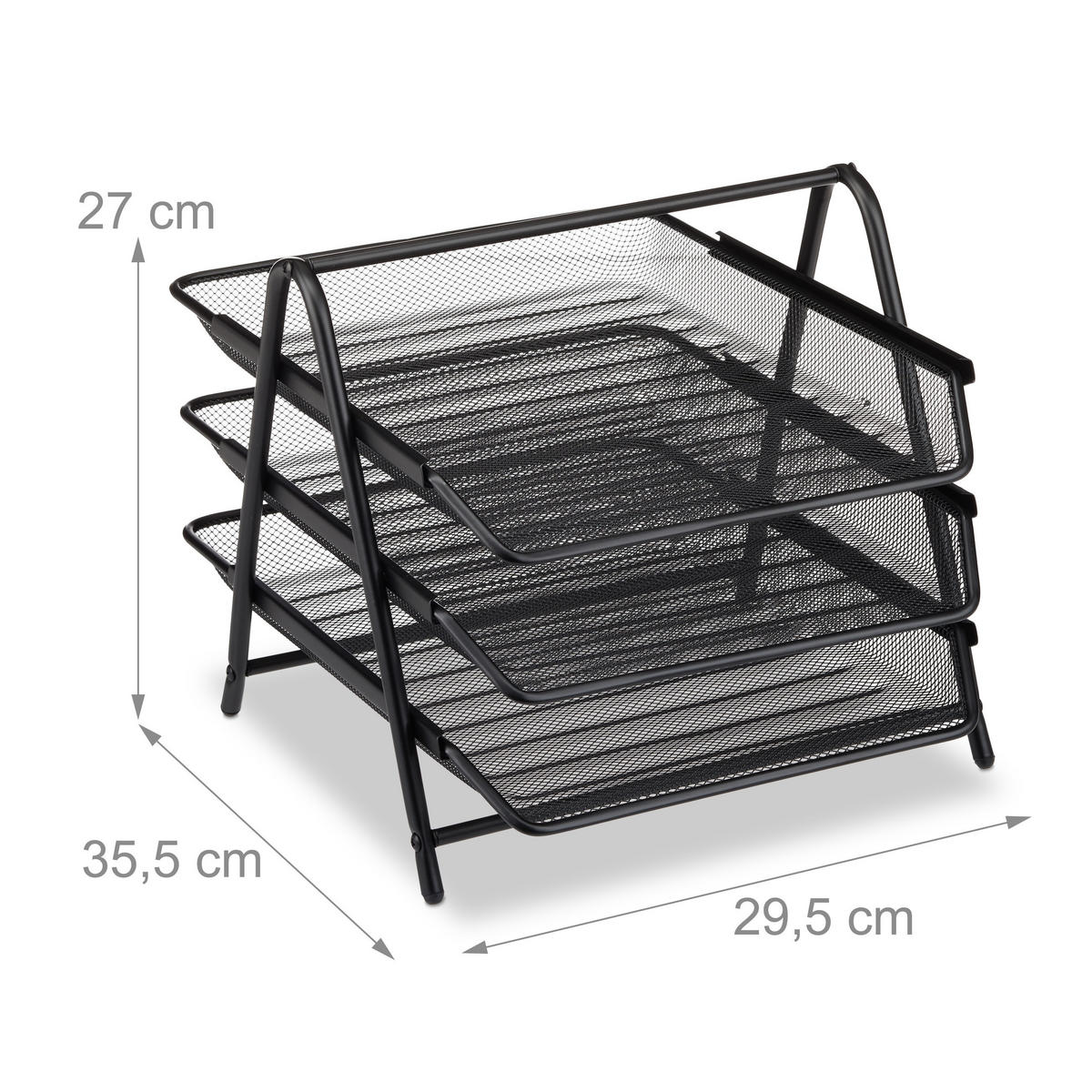 ULOŽENIE dokumentov - čierna, kov (29.5/27/35.5cm) - Relaxdays