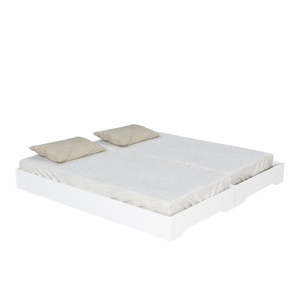 STAPELBETT BINGO 90x200 + 2 Lattenroste / Weiß - Weiß, Holz (90/200cm) - Weber Industries