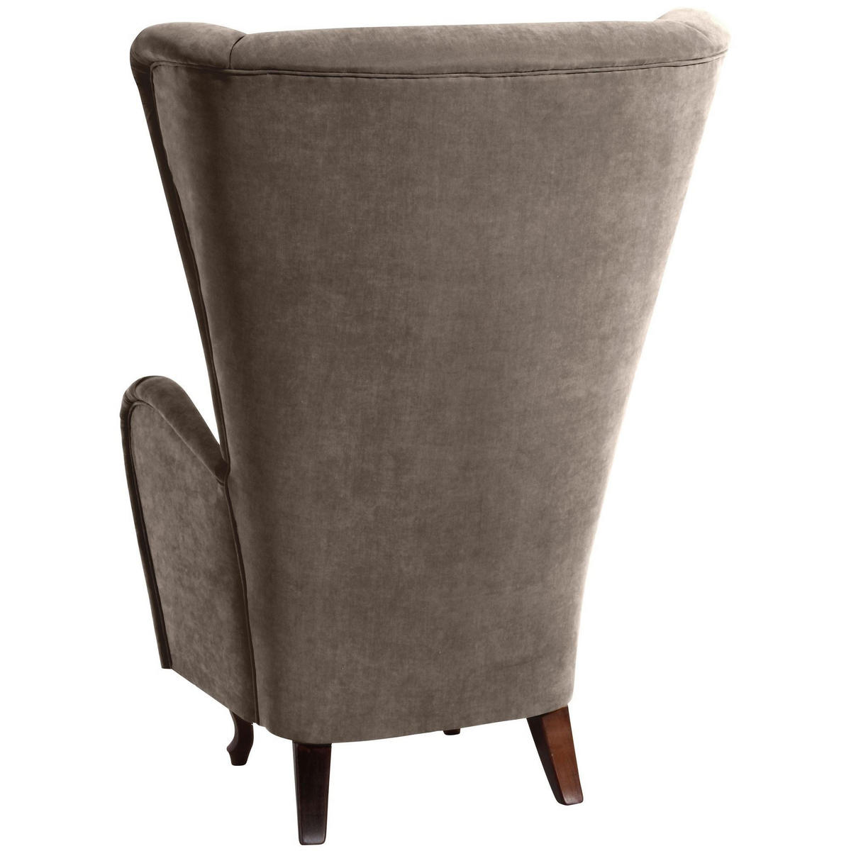 HOCHLEHNSESSEL Kailey Bezug Velourstoff Buche nussbaum dunkel / sahara - Sahara, Kunststoff (96/122/89cm) - 58aufmkessel