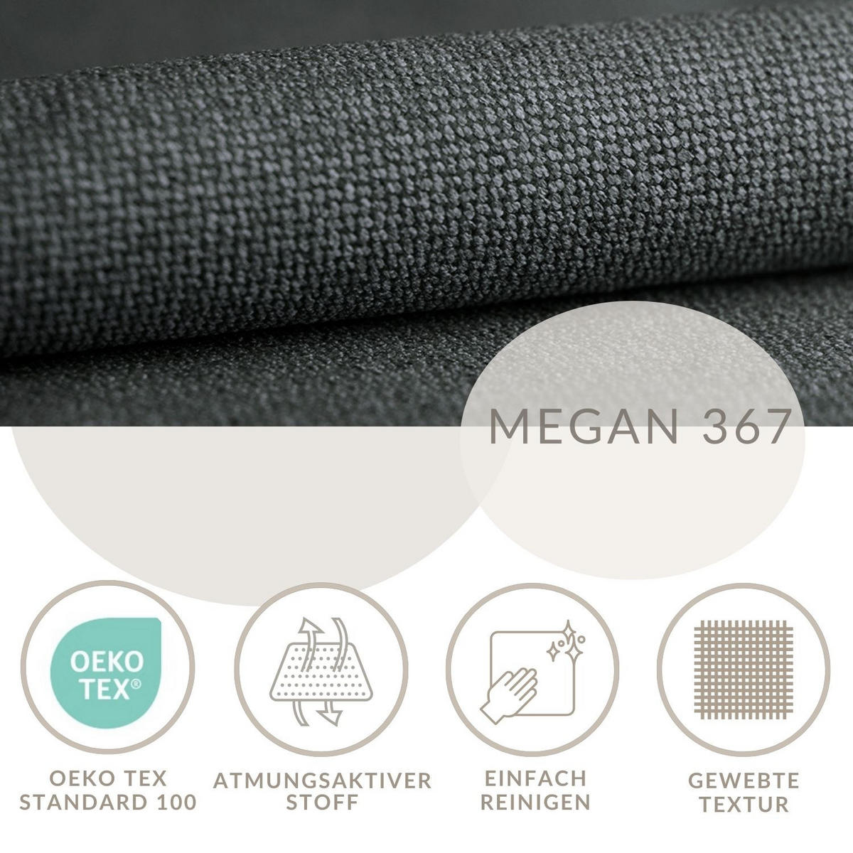 BOXBETT Lennon Dunkelgrau 200/200 cm im Webstoff - Dunkelgrau/Schwarz, Holz/Holzwerkstoff (200/200cm) - Maison de Reve