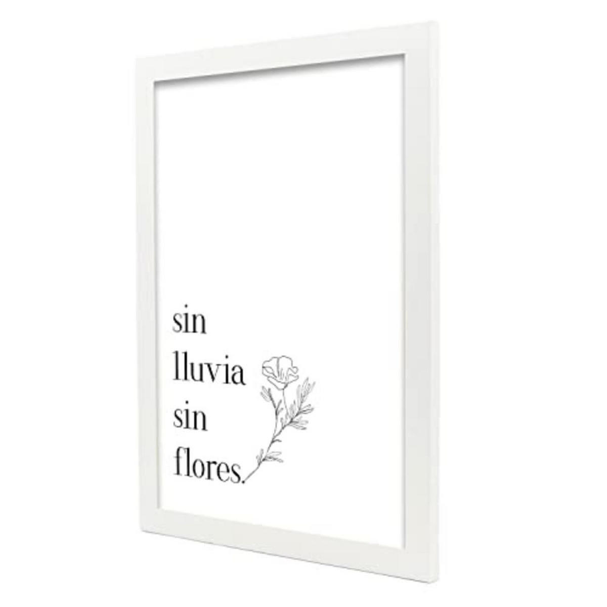 POSTER Set mit 4 Glücklich TypografieStil A3 Weißer Rahmen - Weiß, Papier (29.7/3cm) - Nacnic