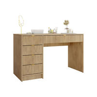 SCHREIBTISCH Tireno - Eichefarben/Goldfarben, Holzwerkstoff/Metall (55/120/76cm) - MIRJAN24