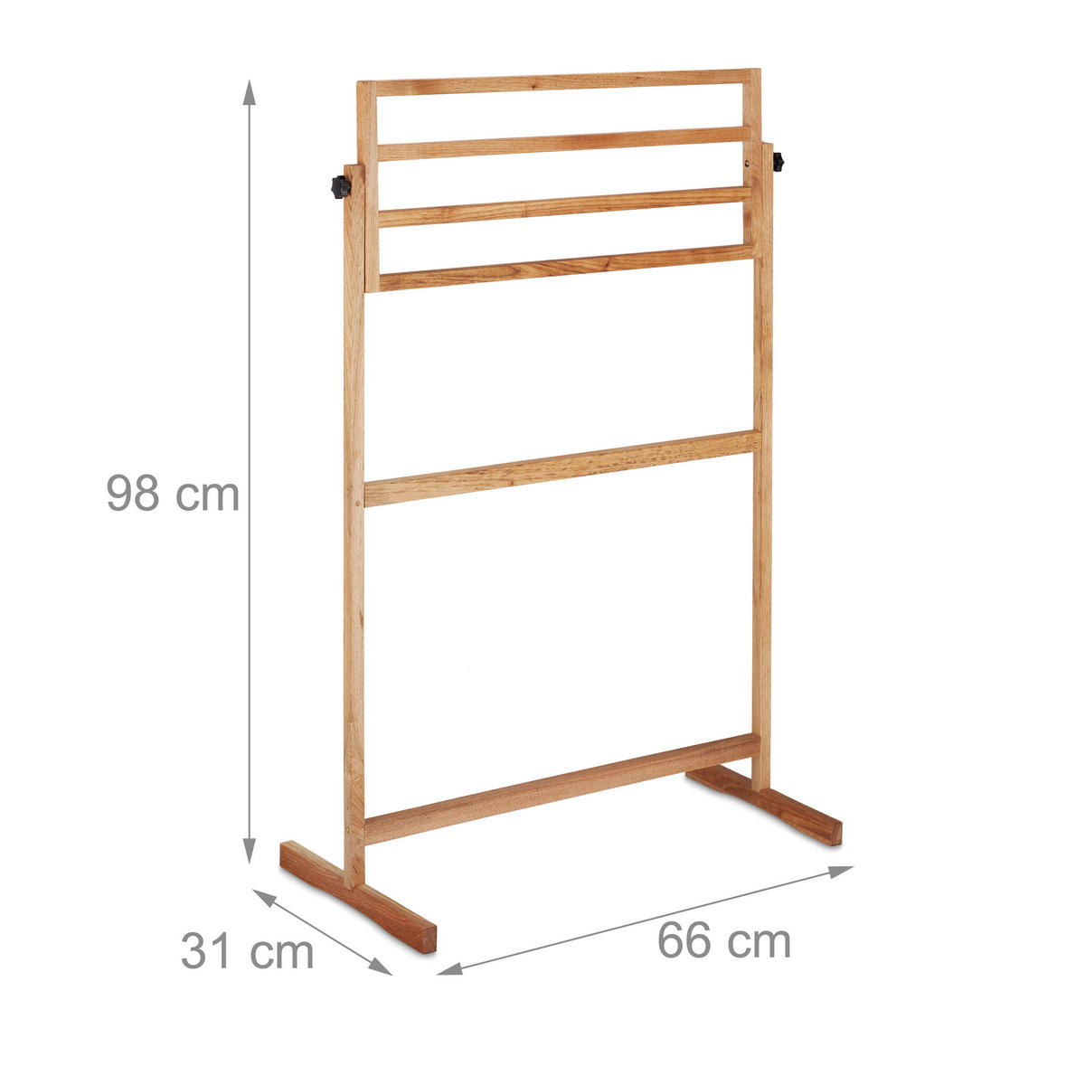 HANDTUCHHALTER - Hellbraun, Holz (66/98/31cm) - Relaxdays
