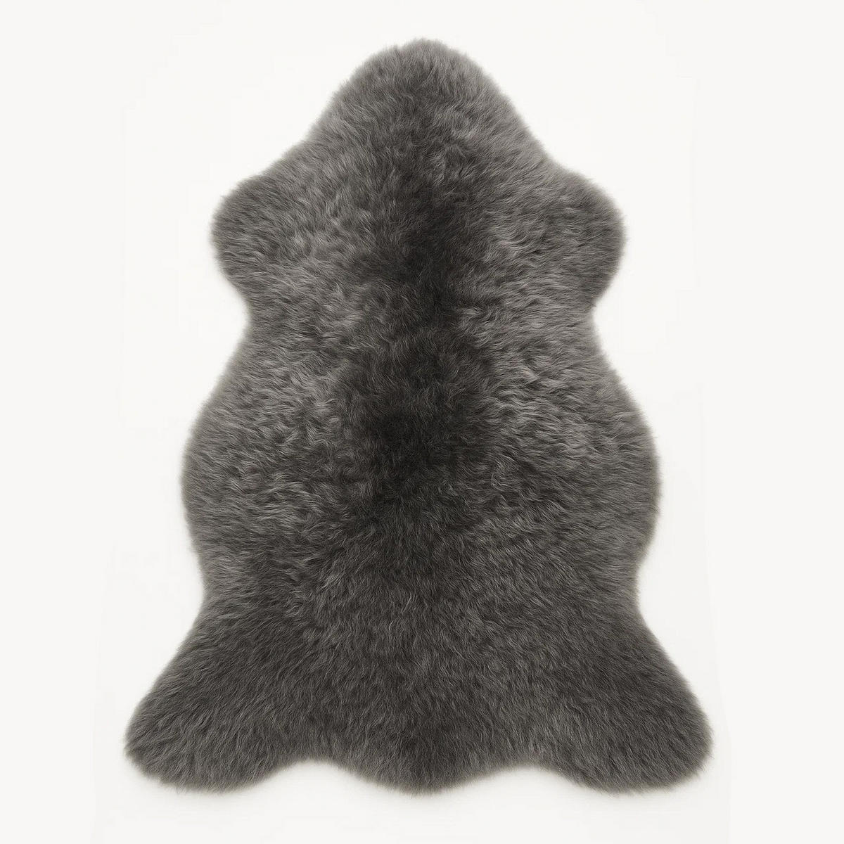 SCHAFFELL Lammfell Dunkelgrau, ca. 130 cm - Dunkelgrau/Grau, Fell (80/130cm) - Provellus