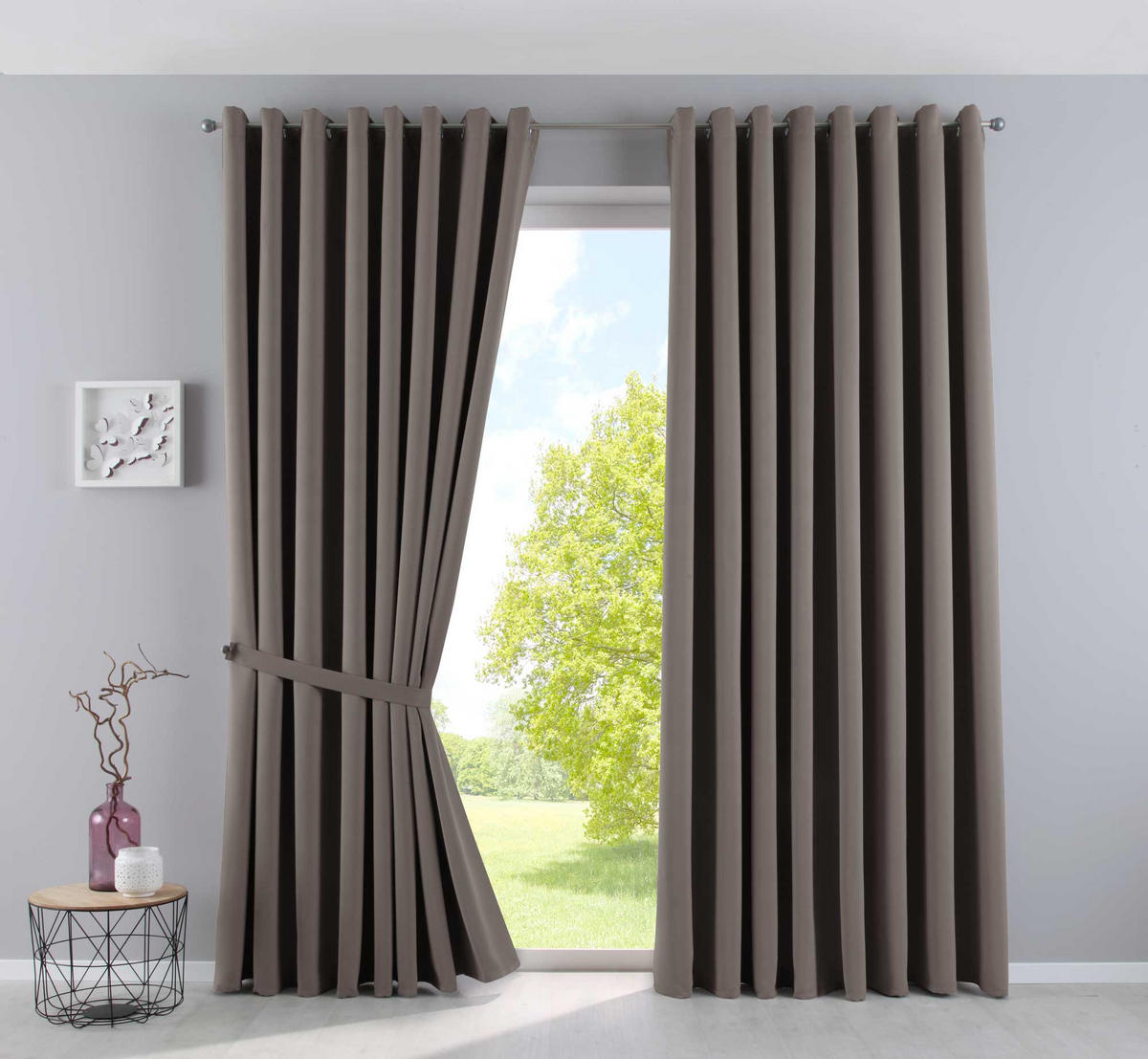 VORHANG »NEW YORK« HxB 225x140 cm Taupe - Taupe, Textil (140/225cm) - Gardinenbox