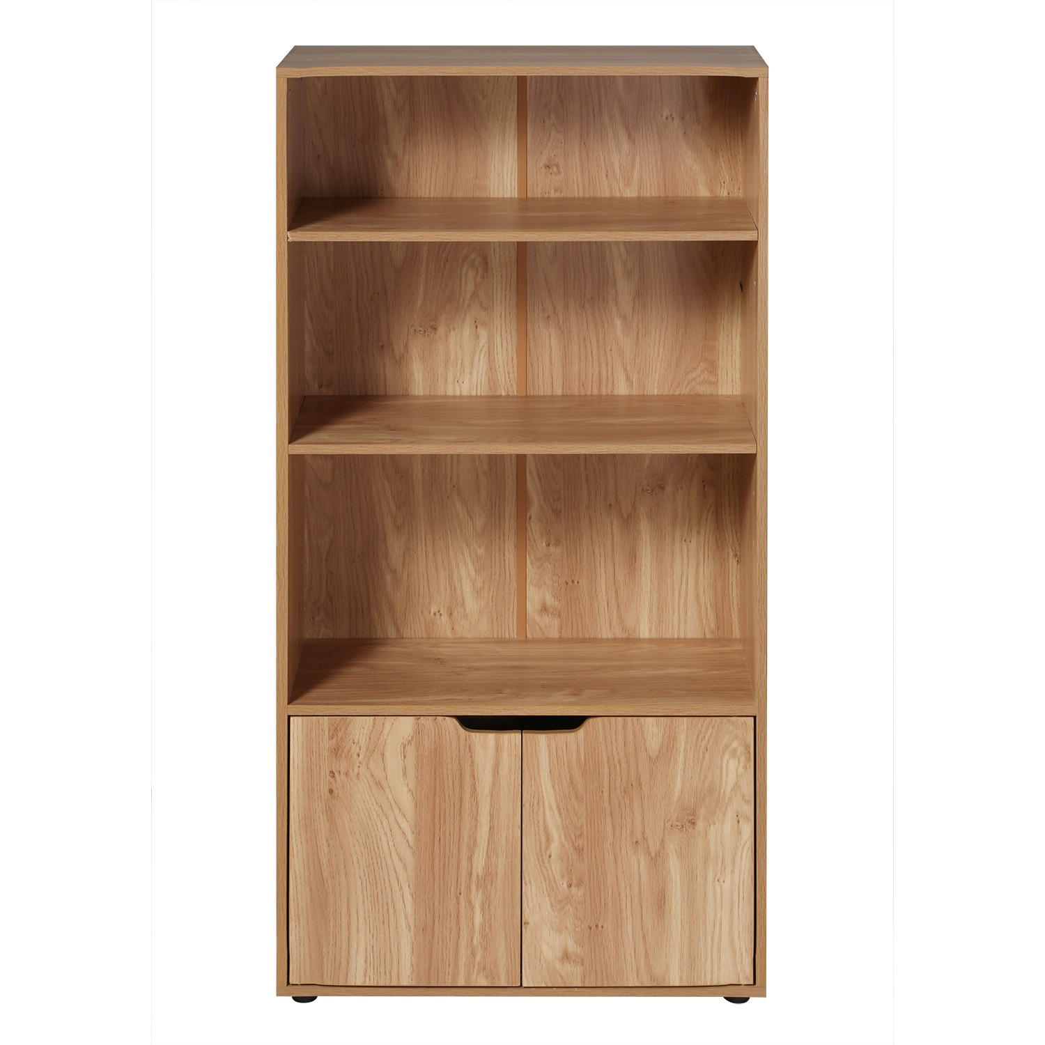 HYLLA med 3 våningar och förvaringsenhet med 2 dörrar, H120 cm - MODU - Ekfärgad, Träbaserade material (29/120/58.5cm) - Calicosy