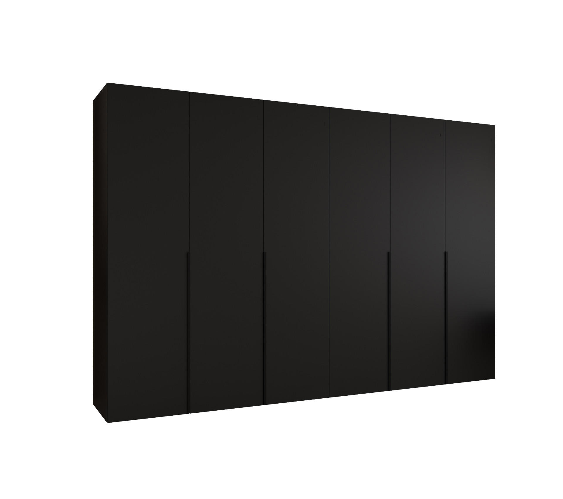 DREHTÜRENSCHRANK 202/300/52 6-türig - Schwarz, Holz (300/202/52cm) - Abiks Möbel