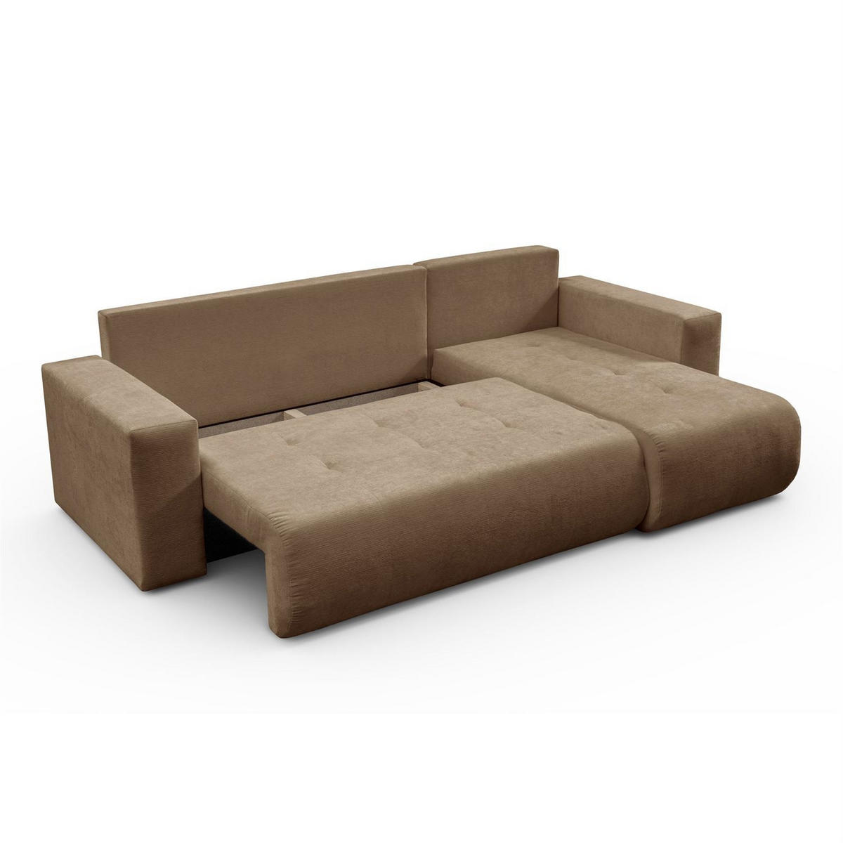 Ecksofa CLOUD II L mit Schlaffunktion, Vibe 19 - Hellbraun, Textil (247/152cm) - Lookway