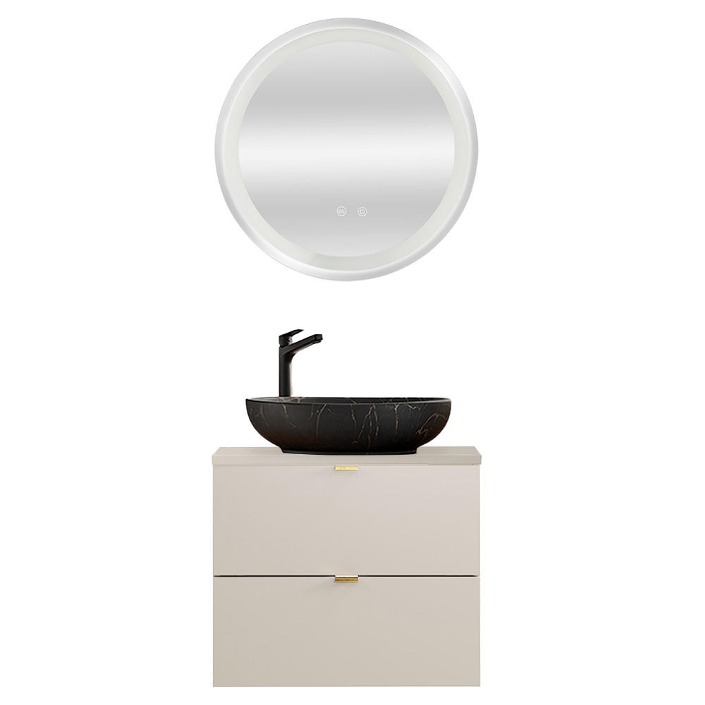 BADMÖBEL-SET 2-TLG. Durango-56 - Beige, Holzwerkstoff (61/200/47cm) - Lomado