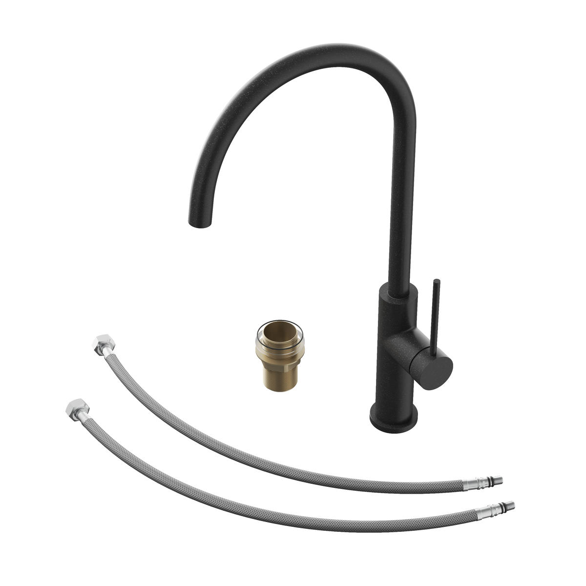 KÜCHENARMATUR Prestige SLIM Schwarz gesprenkelt - Schwarz, Metall (23/42/23cm) - Granitan