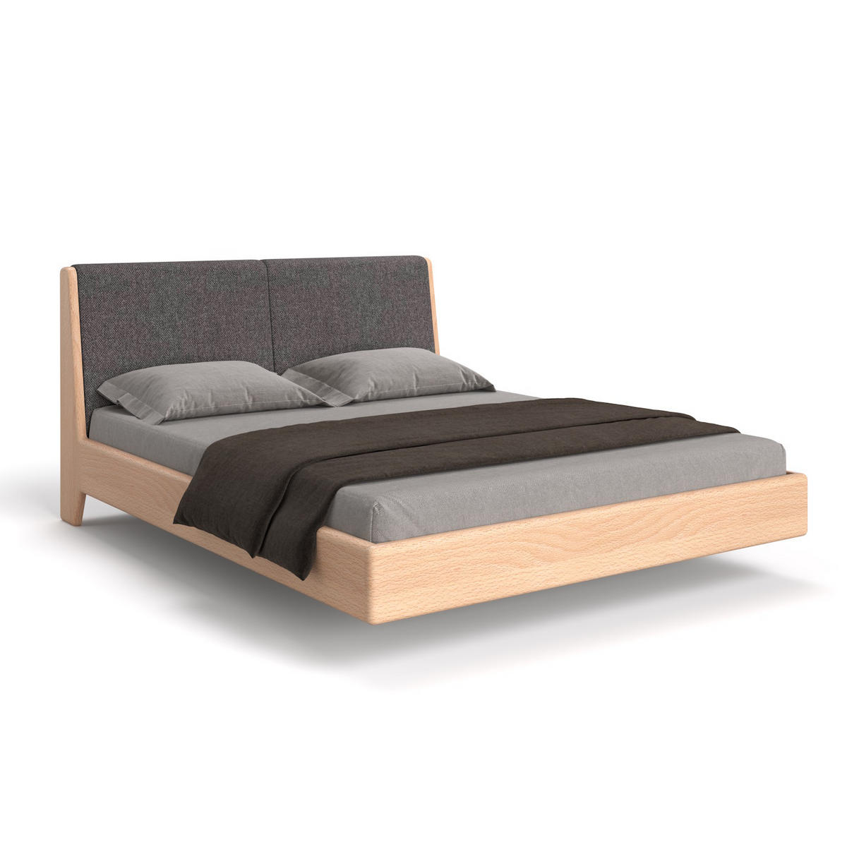 MASSIVHOLZBETT Lumo aus Buche 200x220 cm, Storm 97 - Buchefarben/Naturfarben, Holz (200/220cm) - Danzz