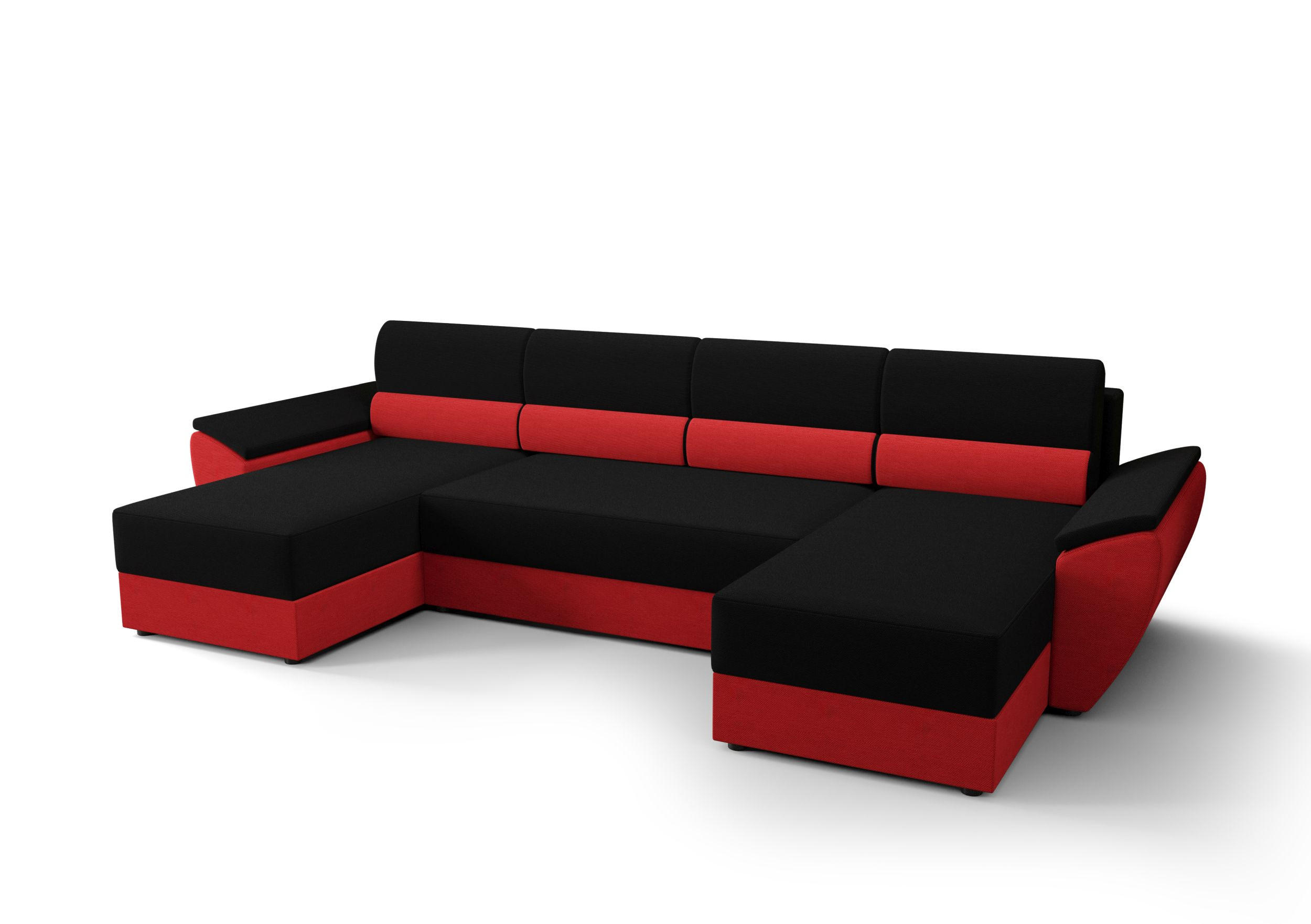 ECKSOFA REBIU2 RAINBOW 15+22 mit Schlaffunktion - Rot, Textil (326/86/140cm) - Bedante