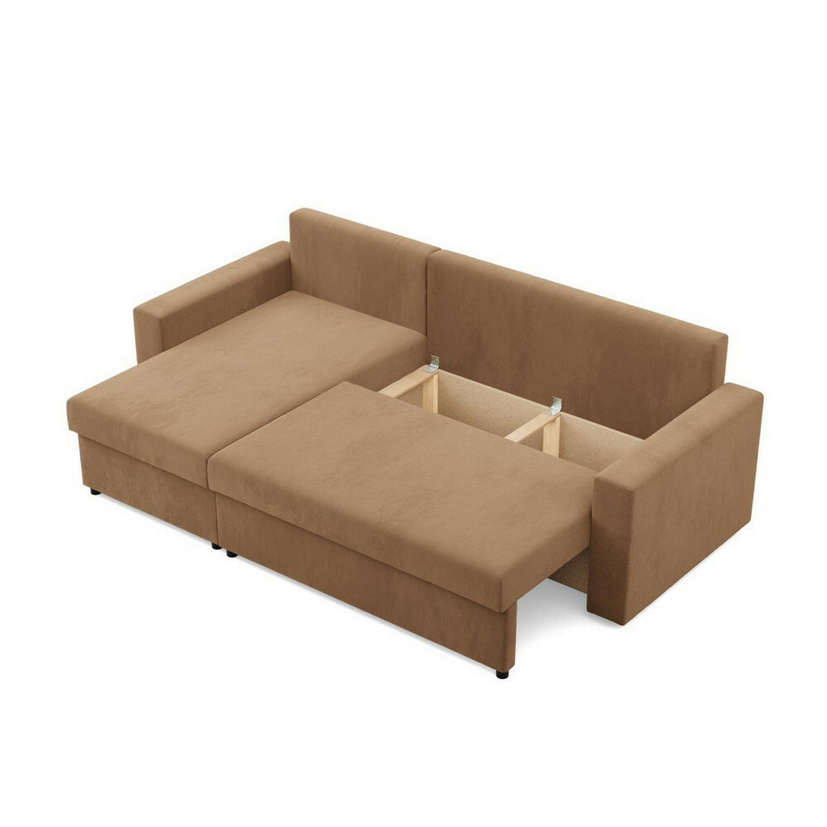 ECKSOFA Neo mit gerader Armlehnen cappuccino - Cappuccino, Textil (231/140cm) - SIMKAM Furniture