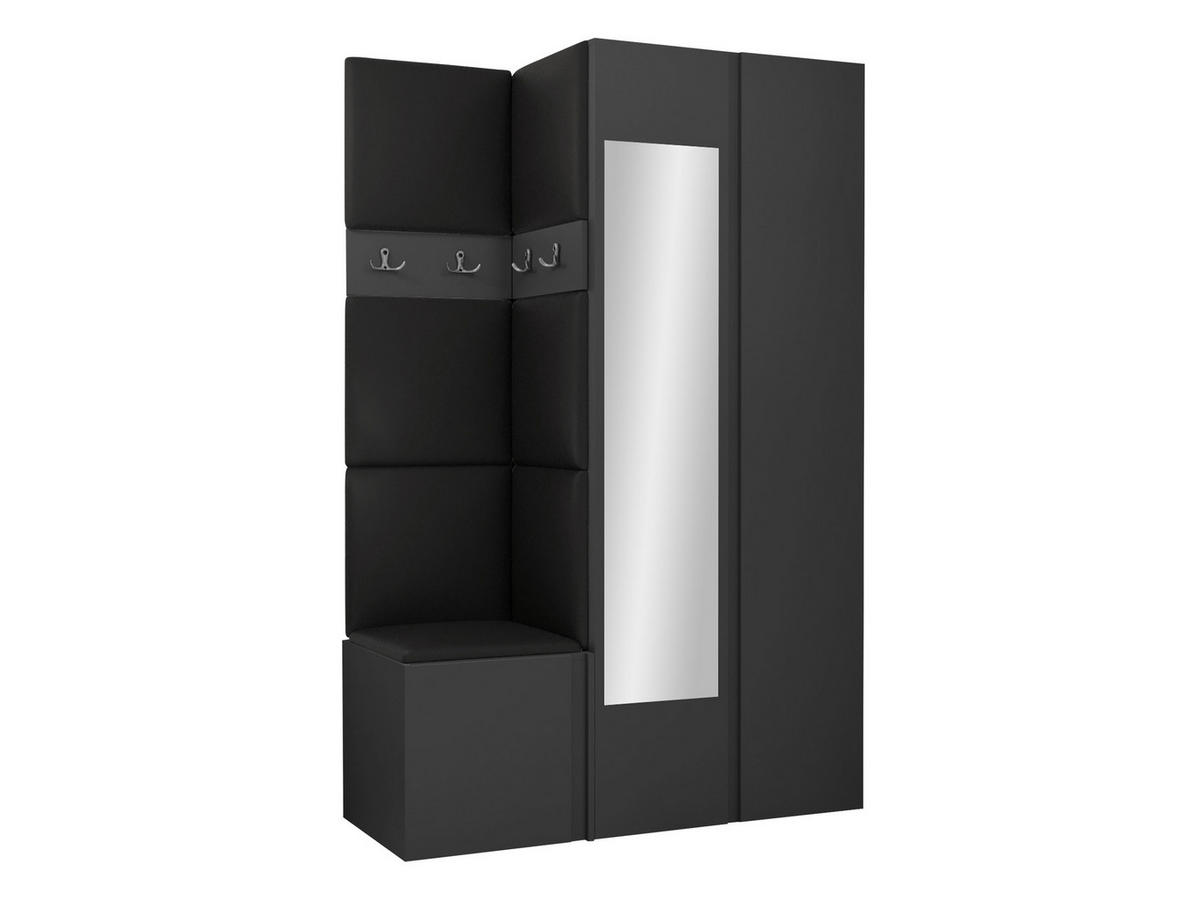 GARDEROBEN-SET Orion XXVI - Graphitfarben/Schwarz, Holzwerkstoff/Kunststoff (116/186/46cm) - MIRJAN24