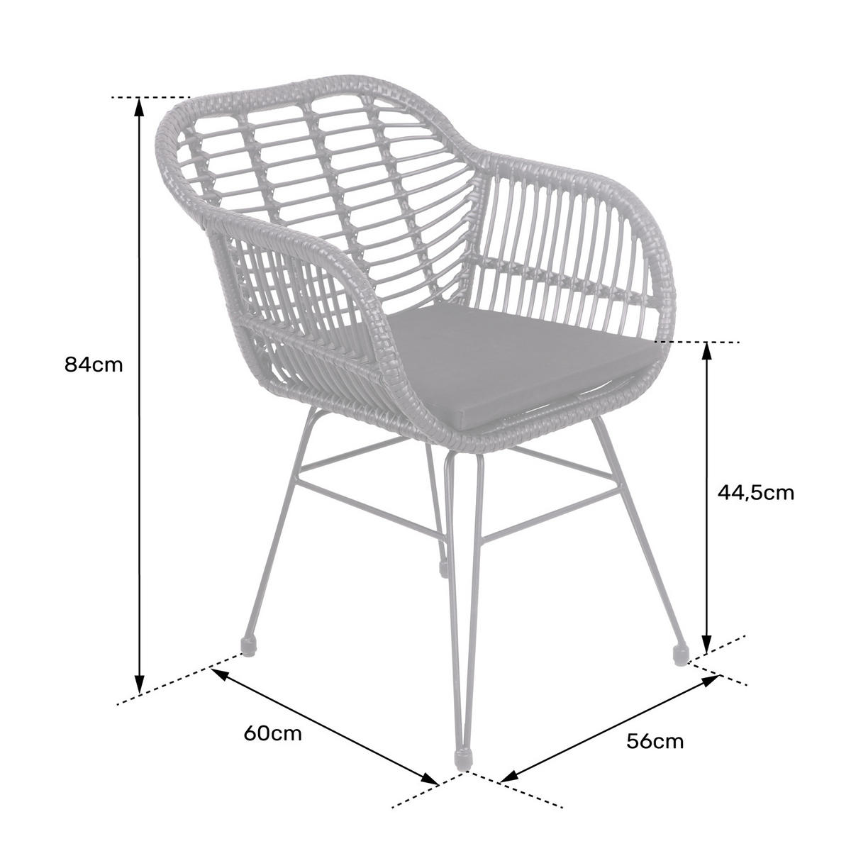 SESSEL Cinta Braun 2er-Set - Braun, Kunststoff (56/84/60cm) - Happy Garden