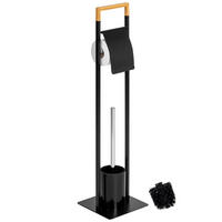 STAND-WC-GARNITUR, schwarz - Schwarz, Metall (19/64/19cm) - bremermann