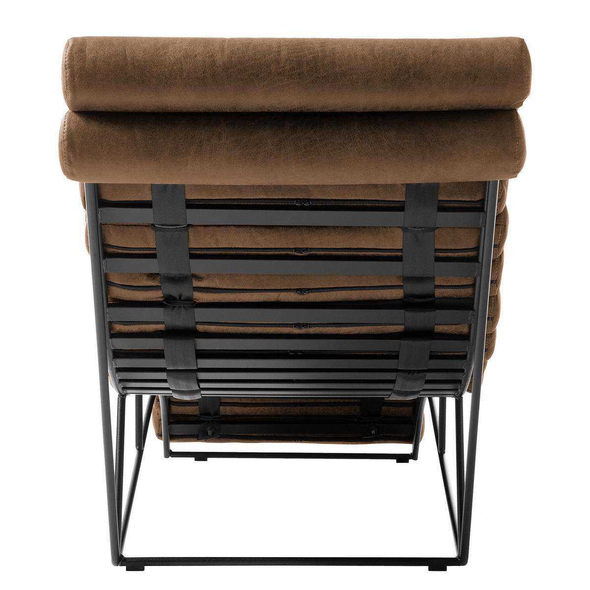 RELAXLIEGE - Antiklederlook - Graubraun, Textil (185/81/62cm) - home24