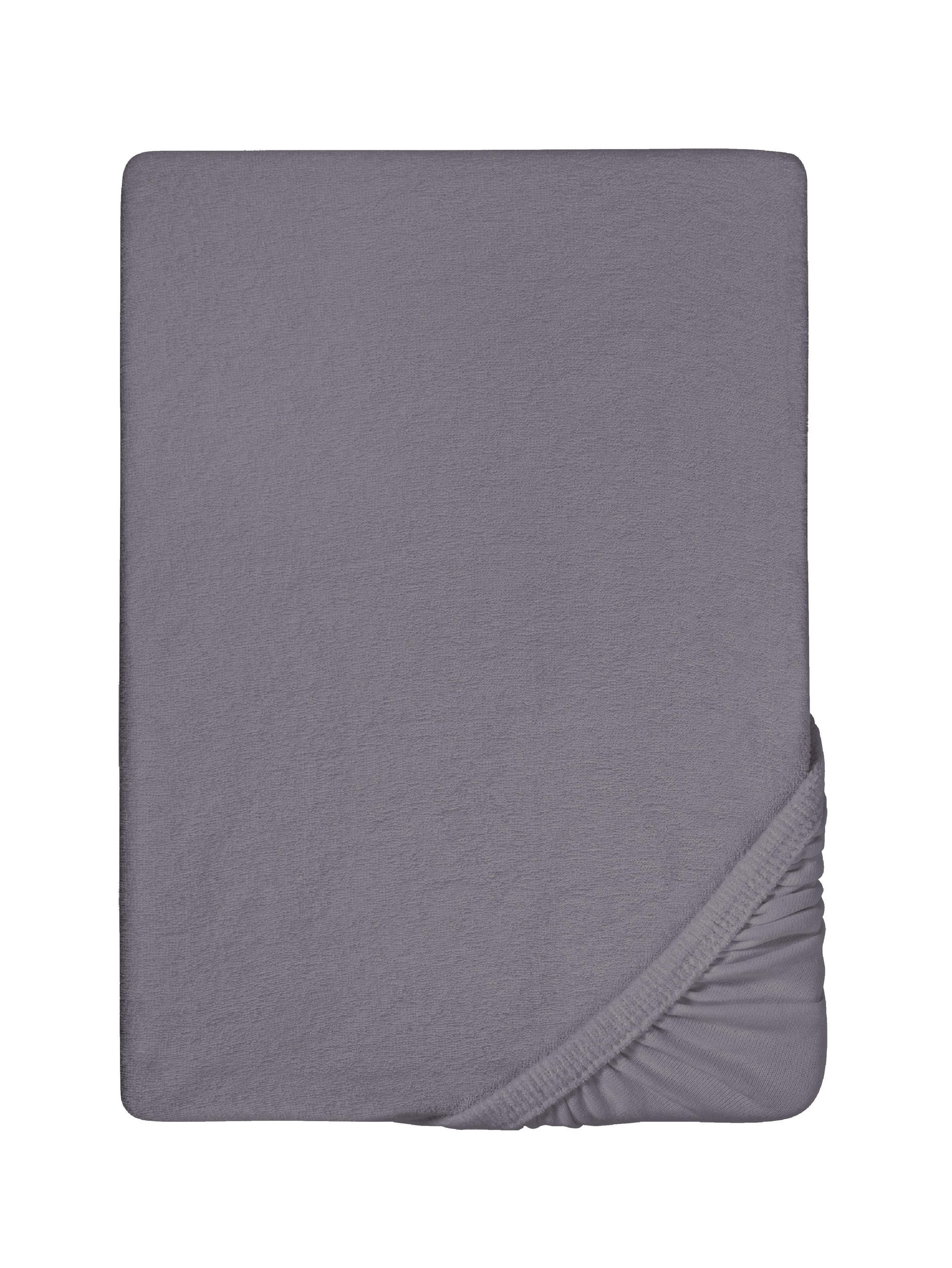 SPANNBETTTUCH Frottee silber/grau, 180x200 cm - 200x200 cm - Silberfarben, Textil (200/200cm) - biberna