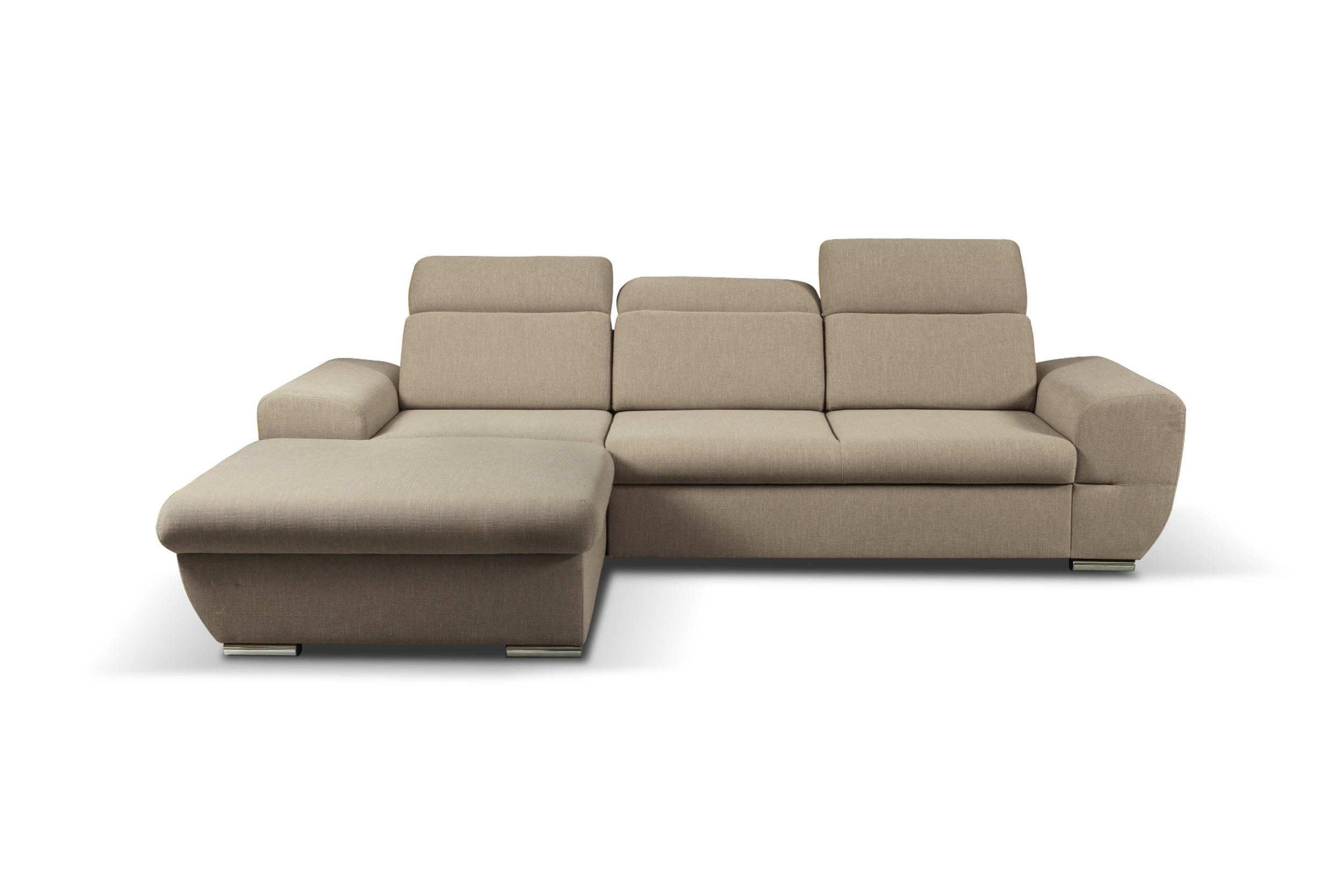 ECKSOFA - FRENSO - Links, Dunkelbeige (Ronda 09) - Cappuccino, Holzwerkstoff (281/183cm) - Möblo