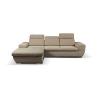 ECKSOFA - FRENSO - Links, Dunkelbeige (Ronda 09) - Cappuccino, Holzwerkstoff (281/183cm) - Möblo