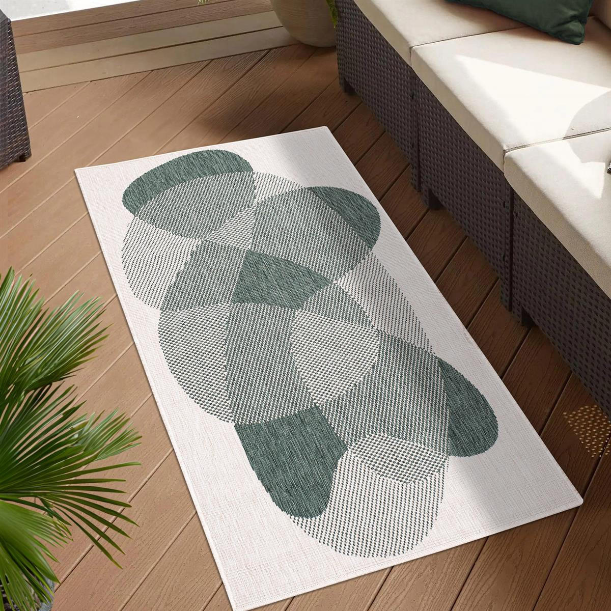OUTDOOR-TEPPICH DuoRug 5835 Grün 80x150 cm - Grün, Textil (80/150cm) - carpet city