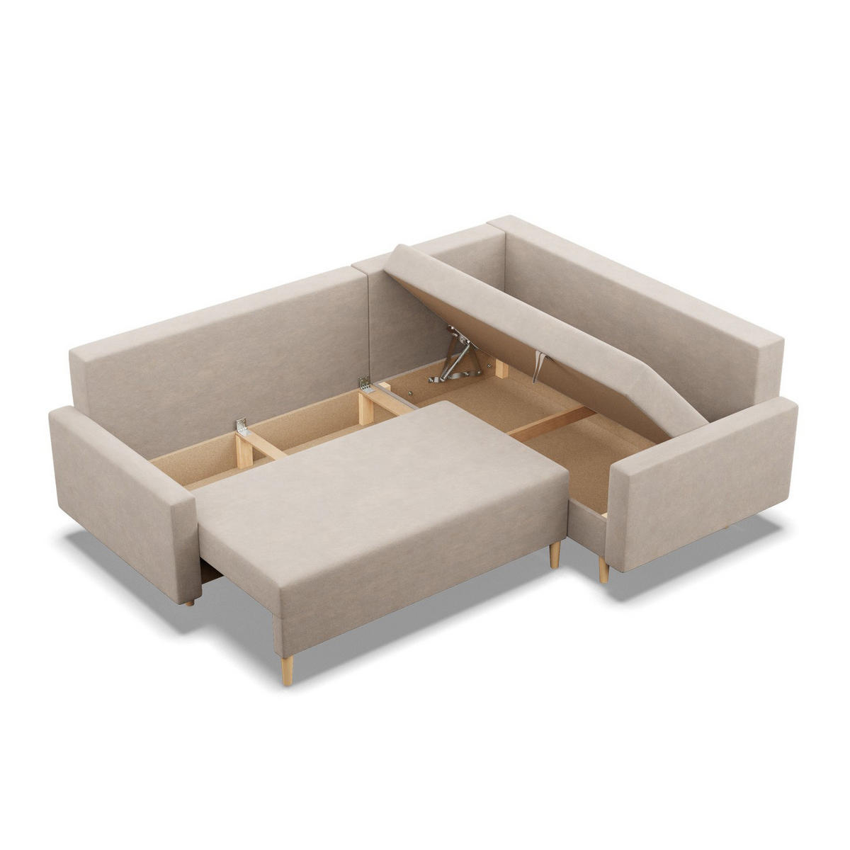 ECKSOFA Blank rechts beige - Beige, Textil (223/172cm) - SIMKAM Furniture