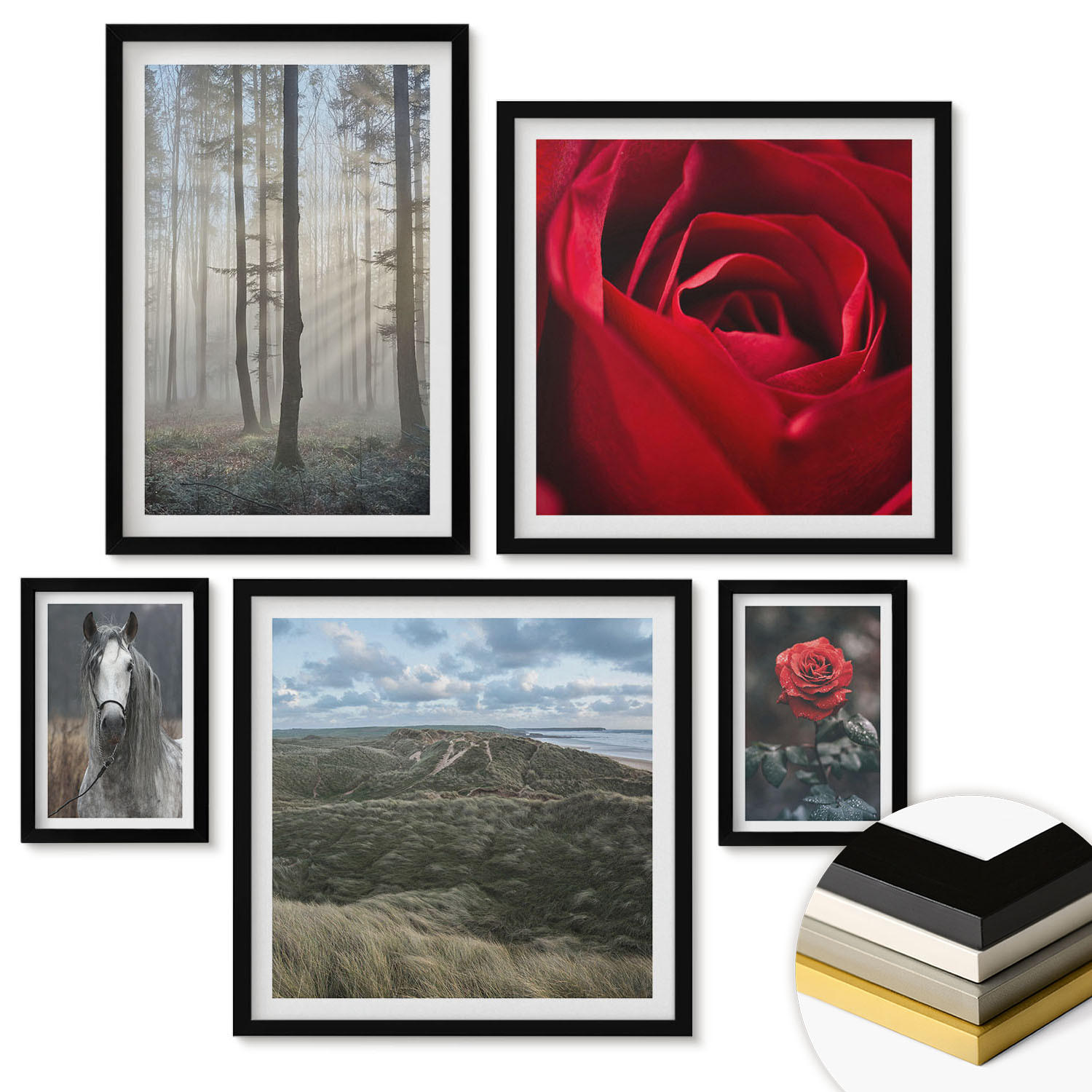ArtPrintCave Wandbilder Schwarz 40x60 cm