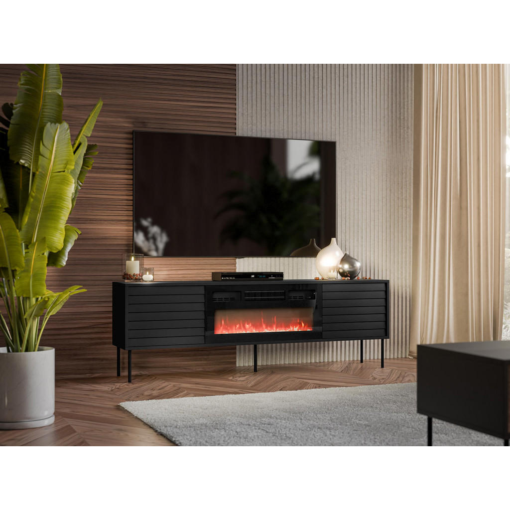 Thumbnail - Mirjan24 Tv-Lowboard, Schwarz, Holzwerkstoff, Holz Optik, Rechteckig,Rechteckig, 180x60x40 cm, Wohnzimmer, Wohnwände, Lo...