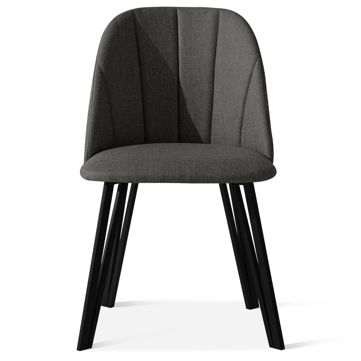 POLSTERSTUHL SPENO Esszimmerstühle 2er Set - Dunkelgrau/Schwarz, Holz/Textil (52/85/58cm) - KONSIMO®